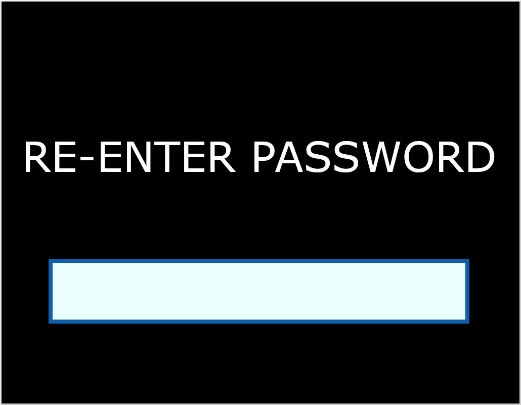 New Password Re-Entry